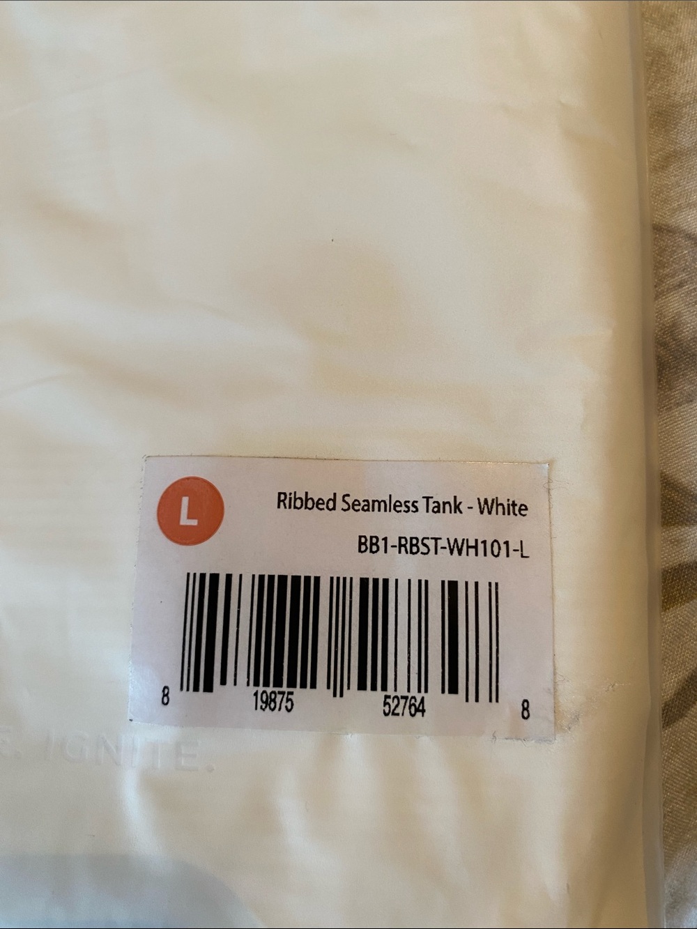 White Ribbed Racerback Crop Tank - Picture 4 of 4